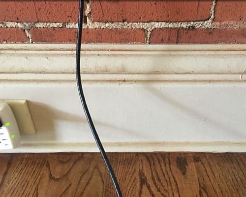 Baseboards before cleaning