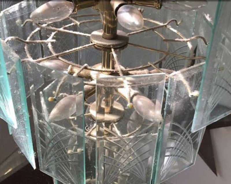 Chandelier before cleaning
